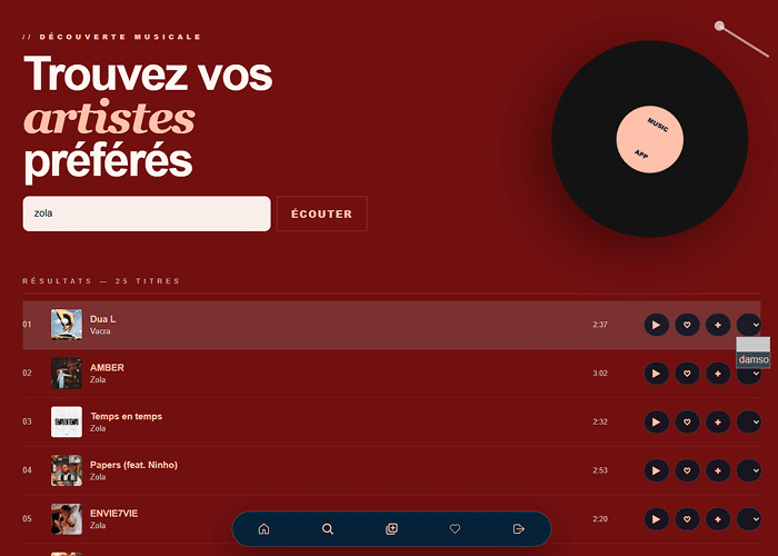 App React Musique